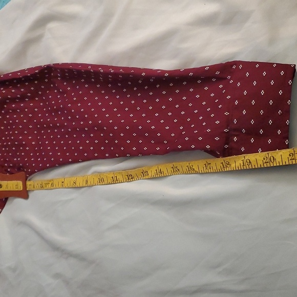 Craft +Flow Mens Button Down Collar Shirt Burgundy/White Geo Print, Design Cuff - Picture 8 of 12